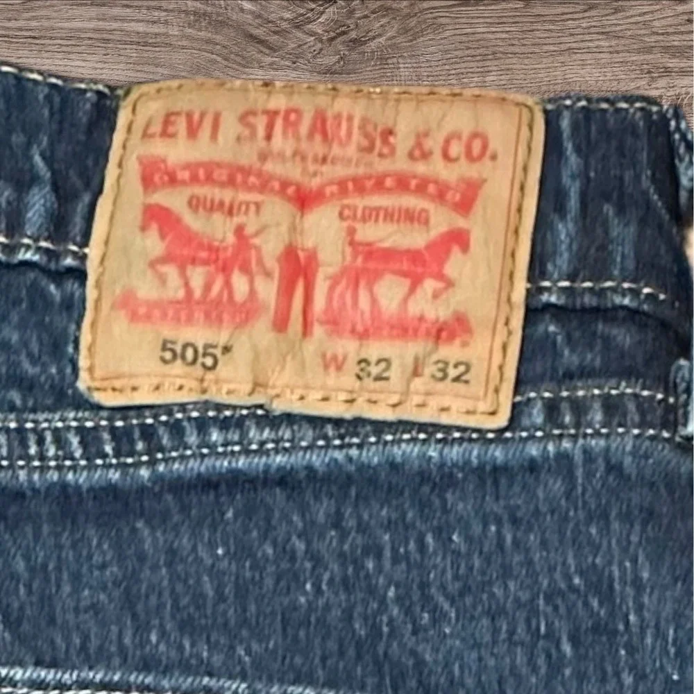 Levi's 505 Mens Jeans T32x32 (A30X29) Dark Wash Straight‎ Leg Denim Blue